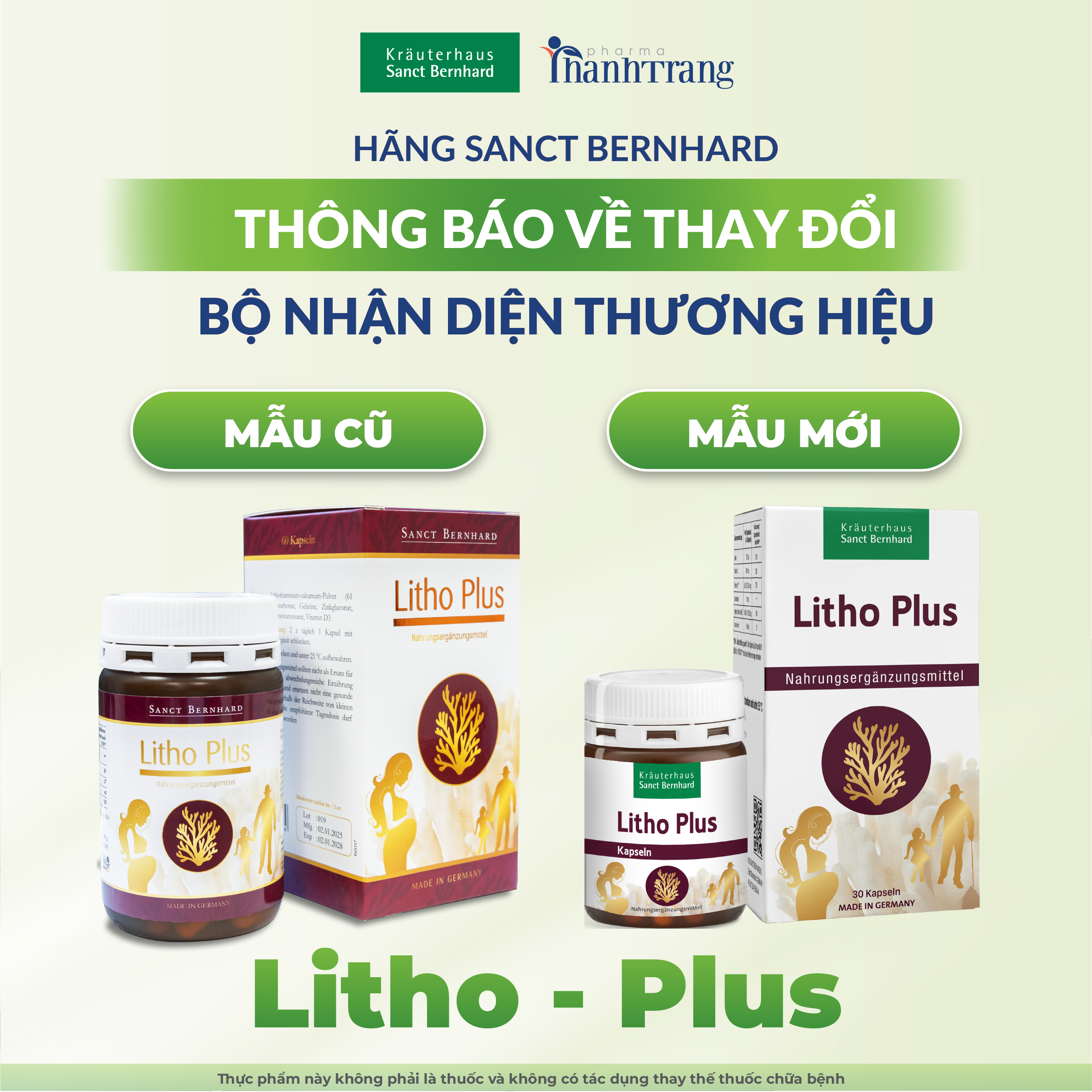 Viên bổ sung canxi Litho Plus hộp 30 viên